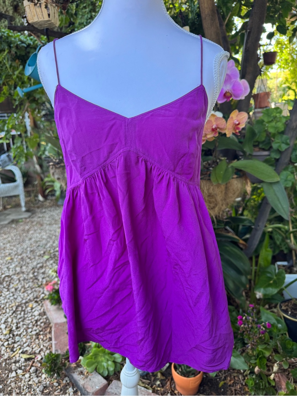 Madewell 100% silk Bright Purple Tank Top